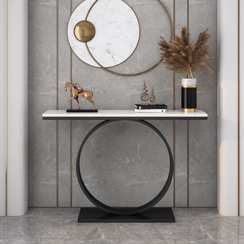 31.5-inch Tall Marble Console Table Rectangle End Table with Shelf Clearhalo 'Console Tables' 'console_tables' 'Entry & Mudroom Furniture' 'furn' 'furn_console_tables' 'Furniture' 1200x1200_dff4848a-3d89-4478-bf34-d7d0f9a47181
