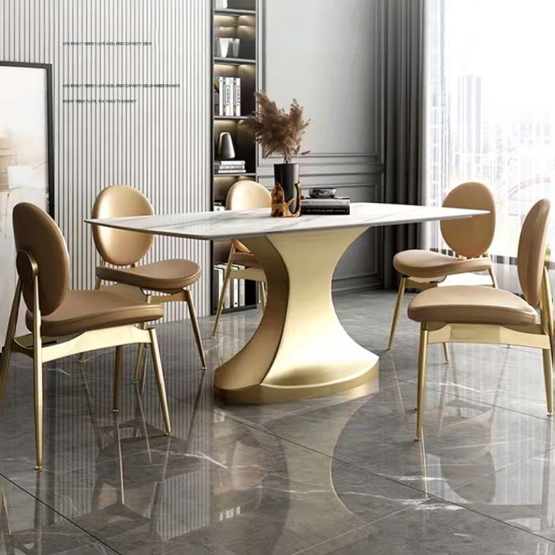 Minimalist Style Table Set with Rectangle Shape Table and Upholstered Chairs Clearhalo 'Dining Room Sets' 'Dining Tables & Seating' 'dining_room_set' 'furn' 'furn_dining_room_set' 'Furniture' 'furniture_dining_room_set' 'Kitchen & Dining Furniture' 'kitchen&dining_furn' 'kitchen' 1200x1200_dff67a06-e920-45b4-a30c-6589d42be8f1