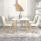 Glam Iron Dinette Set 1/2/3/5/7 Pieces Rectangle Dining Table Set with Sintered Stone Top