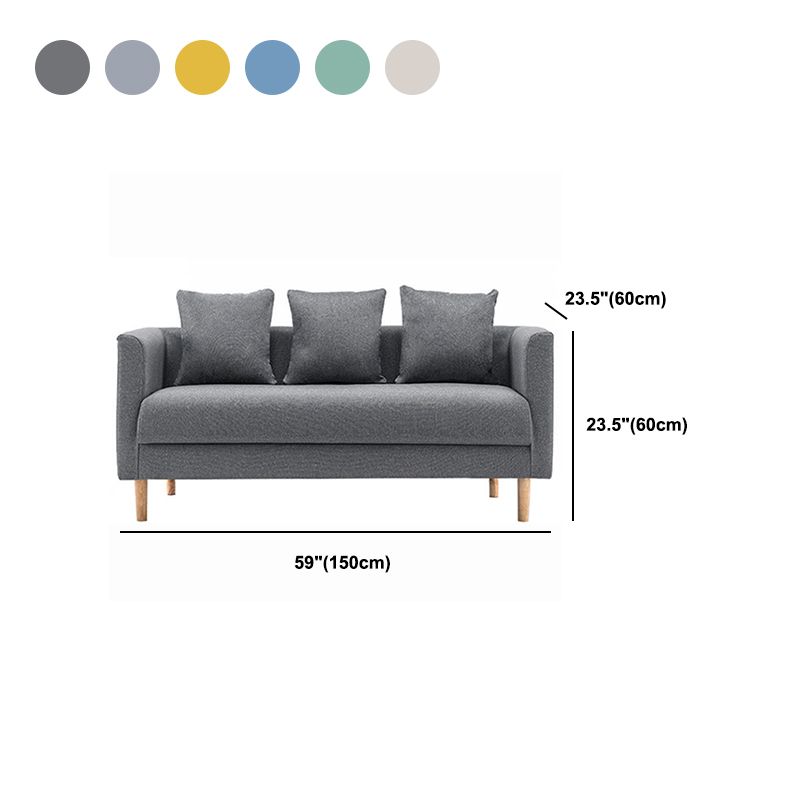 Linen Sofa Tuxedo Arm Tight Back 23.62" Wide Sofa for 3 people Clearhalo 'furn' 'furn_sofas' 'Furniture' 'Living Room Furniture' 'Sofa' 'sofas' 1200x1200_dff8aa4a-d539-48e4-857b-00a083ab4a07