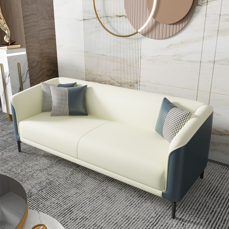 Modern Faux Leather Standard Sofa Tuxedo Arm for Living Room