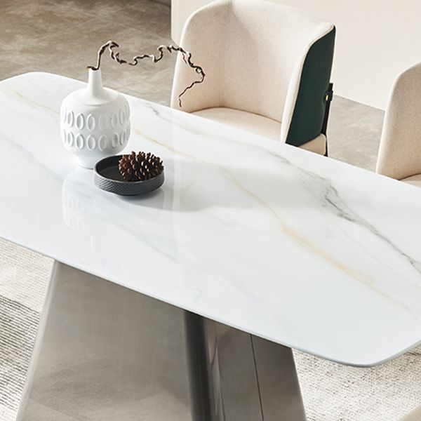 Modern Kitchen 1/5 Pcs Dining Set with White Marble Dining Table and Padded Chairs Clearhalo 'Dining Room Sets' 'Dining Tables & Seating' 'dining_room_set' 'furn' 'furn_dining_room_set' 'Furniture' 'Kitchen & Dining Furniture' 1200x1200_dff910ea-02a8-42d6-a828-5b0aa2505e6f