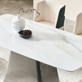 Modern Kitchen 1/5 Pcs Dining Set with White Marble Dining Table and Padded Chairs Clearhalo 'Dining Room Sets' 'Dining Tables & Seating' 'dining_room_set' 'furn' 'furn_dining_room_set' 'Furniture' 'Kitchen & Dining Furniture' 1200x1200_dff910ea-02a8-42d6-a828-5b0aa2505e6f