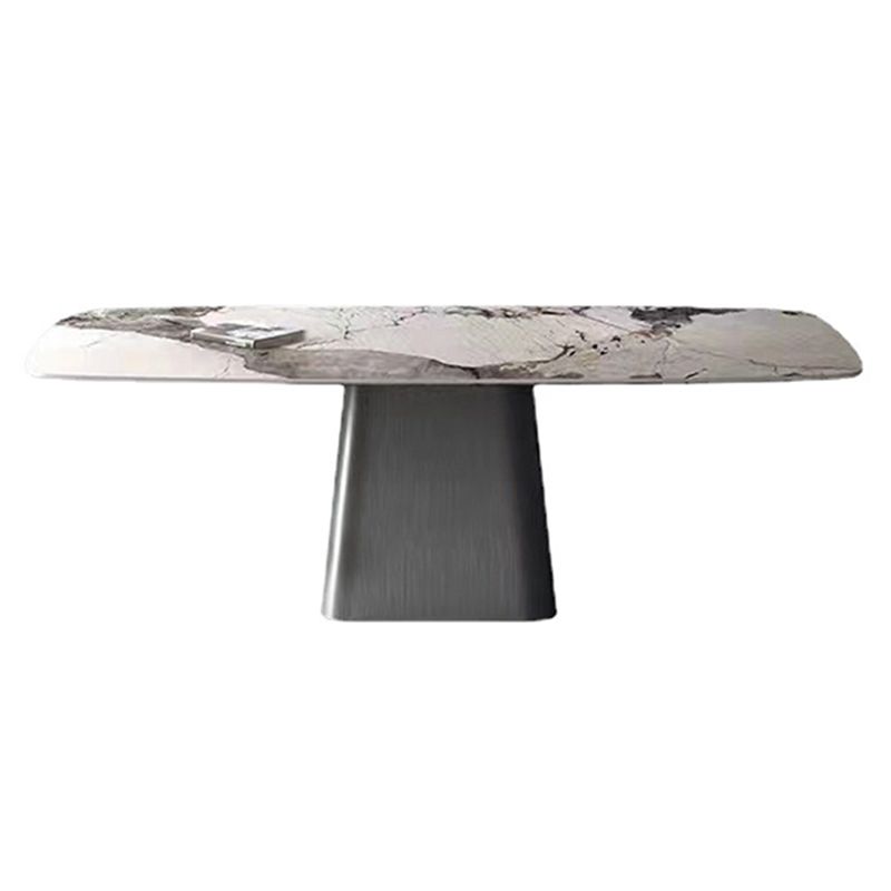 Metal Traditional Luxury Rectangle Table Sintered Stone Indoor Table with Pedestal Base Clearhalo ' dining_table' 'Dining Tables & Seating' 'Dining Tables' 'furn' 'furn_dining_table' 'Furniture' 'furniture_dining_table' 'Kitchen & Dining Furniture' 'kitchen&dining_furn' 'kitchen' 'kitchen_dining_table' 1200x1200_dffa07a3-f8e2-4e25-b2de-700818928ed9