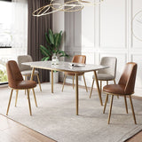 Scandinavian Style Leather Dining Chairs Upholstered Side Solid Back Chair Clearhalo ' kitchen&dining_furn' 'Dining Chairs' 'Dining Tables & Seating' 'dining_chair' 'furn' 'furn_dining_chair' 'Furniture' 'furniture_dining_chair' 'Kitchen & Dining Furniture' 'kitchen' 1200x1200_dffa8015-4635-4400-80c8-9c609806f26c