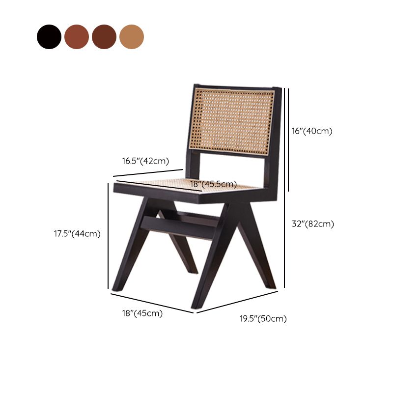 Silla de comedor del lado de madera maciza de interior contemporáneo