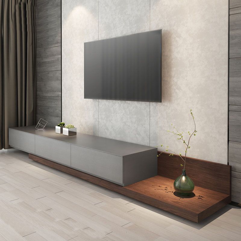 Stand de TV TV de 3 cortavimentación de madera ajustable de madera, 16.5 "D x 11.5" H