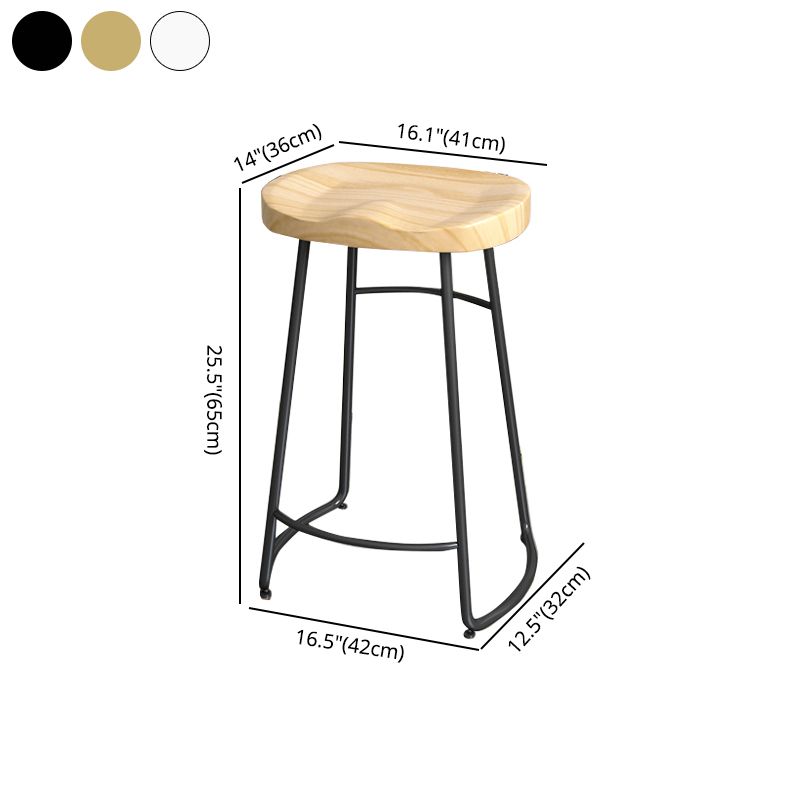 Contemporary Oval Counter Stools Armless Wood Indoor Bar Stool with Iron Base Clearhalo 'Bar Furniture' 'Bar Stools' 'bar_stools' 'furn' 'furn_bar_stools' 'furniture_bar_stools' 'Kitchen & Dining Furniture' 'kitchen&dining_furn' 'kitchen' 'kitchen_furn' Furniture' 1200x1200_dffe3317-9ac8-4ae6-917d-3ea911e3e608