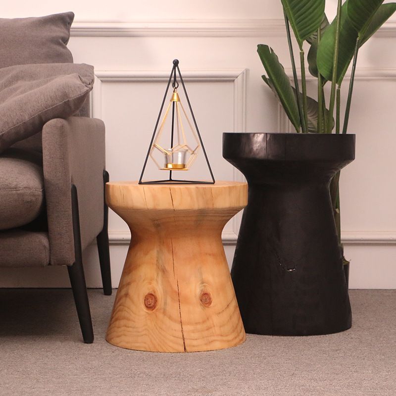 Scandinavian Round Solid Wood Top Side Table Pedestal End Table,16.5-inch Clearhalo 'Coffee & Accent Tables' 'End & Side Tables' 'end_side_tables' 'furn' 'furn_end_side_tables' 'Furniture' 'Living Room Furniture' 1200x1200_dffeb218-1997-4353-8c9c-3f52044c4cf5