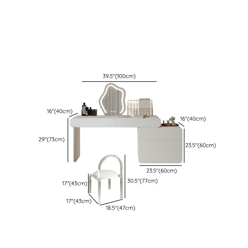 Brachette de vanité en bois à chambre à coucher éclairé blanc éclairé blanc contemporain