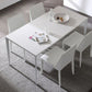 Contemporary Sintered Stone Top White Dining Table Rectangle Shape Dining Table with 4 Legs Base Clearhalo ' dining_table' 'Dining Tables & Seating' 'Dining Tables' 'Furniture' 'furniture_dining_table' 'Kitchen & Dining Furniture' 'kitchen&dining_furn' 'kitchen' 'kitchen_dining_table' 1200x1200_e0008148-4fd7-41ed-84d0-b769a2735e8b