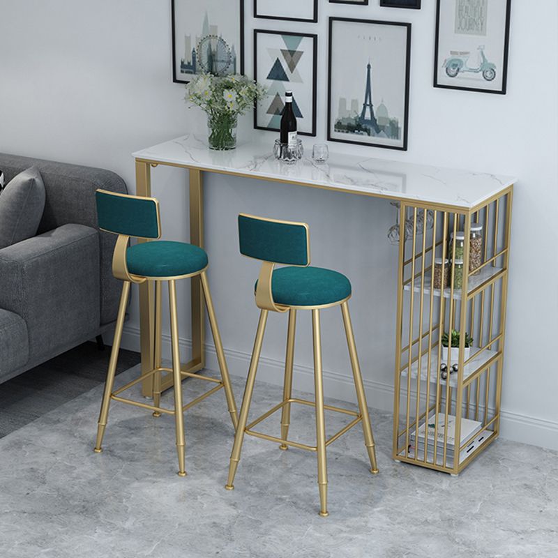 Glam 1/3/5 Pieces Bar Table Set Rectangle Stone Counter Table with Stools for Living Room Clearhalo 'Bar Furniture' 'furn' 'furn_home_bar_bar_sets' 'Furniture' 'Home Bars & Bar Sets' 'home_bar_bar_sets' 'Kitchen & Dining Furniture' 1200x1200_e000a146-16d2-4acc-bfdc-bf6f4533c7ba