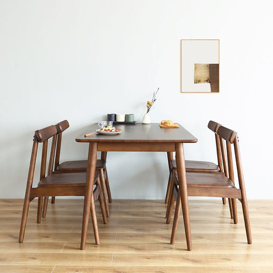 Minimalist Standard Khaki Dining Set Rectangle Shape Solid Wood Dining Set with 4 Legs Base Clearhalo 'Dining Room Sets' 'Dining Tables & Seating' 'dining_room_set' 'furn' 'furn_dining_room_set' 'Furniture' 'furniture_dining_room_set' 'Kitchen & Dining Furniture' 'kitchen&dining_furn' 'kitchen' 1200x1200_e0017f44-5cfd-403b-9b28-bf19aa2b6ebd