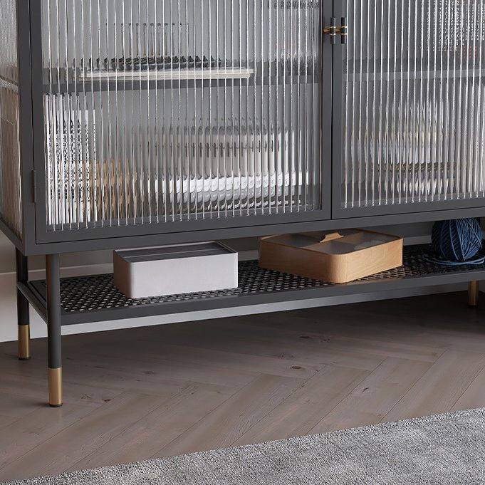 Iron Soggiorno del salotto del salotto mobile moderno server moderno con archiviazione e porta di vetro