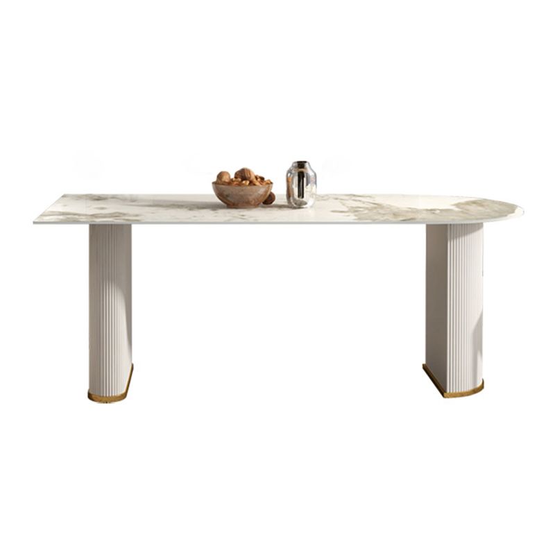 Modern Freeform Dining Table Sintered Stone Table with Double Pedestal Clearhalo ' dining_table' 'Dining Tables & Seating' 'Dining Tables' 'furn' 'furn_dining_table' 'Furniture' 'furniture_dining_table' 'Kitchen & Dining Furniture' 'kitchen&dining_furn' 'kitchen' 'kitchen_dining_table' 1200x1200_e00466ad-a50d-4a4e-8dd5-0da920697471