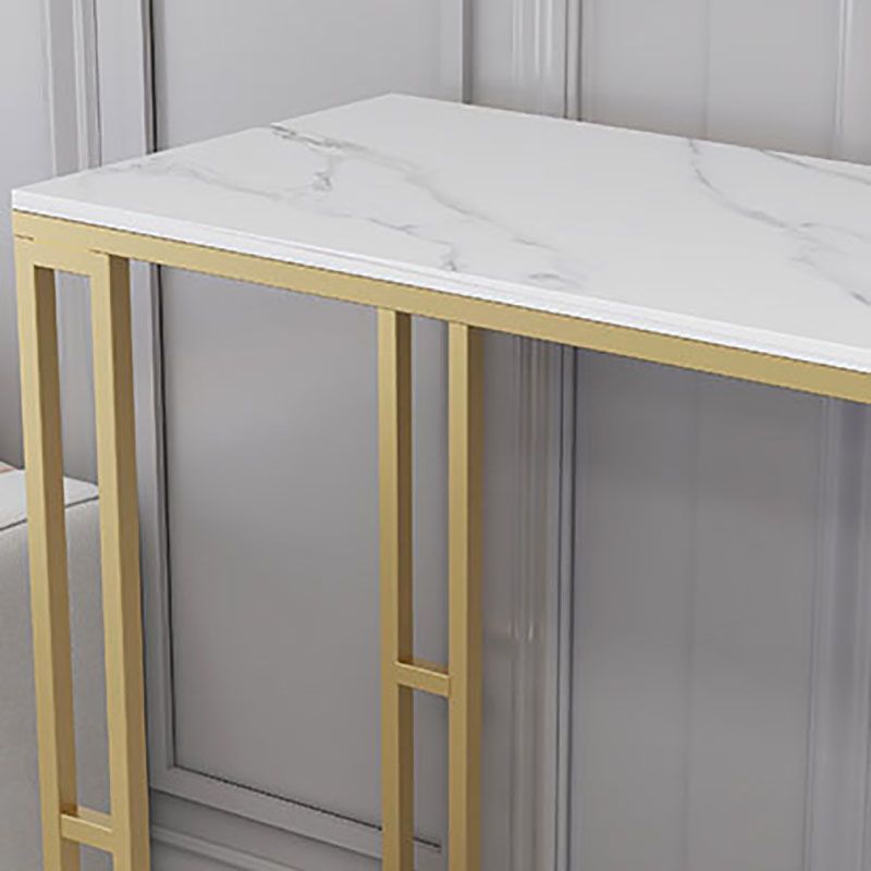 Nordic Glam Style Bar Table 42-inch Height Metal Base Bistro Table for Dining Room Clearhalo 'Bar Furniture' 'Bar Tables' 'bar_tables' 'furn' 'furn_bar_tables' 'Furniture' 'furniture_bar_tables' 'Kitchen & Dining Furniture' 'kitchen&dining_furn' 'kitchen' 1200x1200_e0047c88-9873-44ee-9f47-e1af75b0d20a
