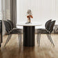 Modern Wooden Table Oval Dinner Room Kitchen Table in Black with Double Pedestal