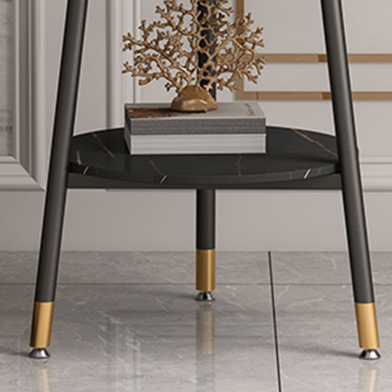 21.6"H X 19.6"W X 19.6"D Round Slate Top Side Table Metal 3 Legs End Table Clearhalo 'Coffee & Accent Tables' 'End & Side Tables' 'end_side_tables' 'furn' 'furn_end_side_tables' 'Furniture' 'Living Room Furniture' 1200x1200_e005b761-0daa-4161-a802-a0647d81f29a