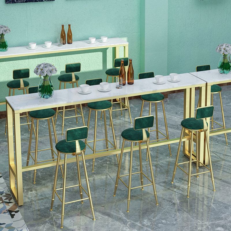 White Glam Style Bar Table in Faux Marble and Metal Living Room Simple Bar Table Clearhalo 'Bar Furniture' 'Bar Tables' 'bar_tables' 'furn' 'furn_bar_tables' 'Furniture' 'furniture_bar_tables' 'Kitchen & Dining Furniture' 1200x1200_e0062c67-4623-4f38-924d-b3d97a70f007