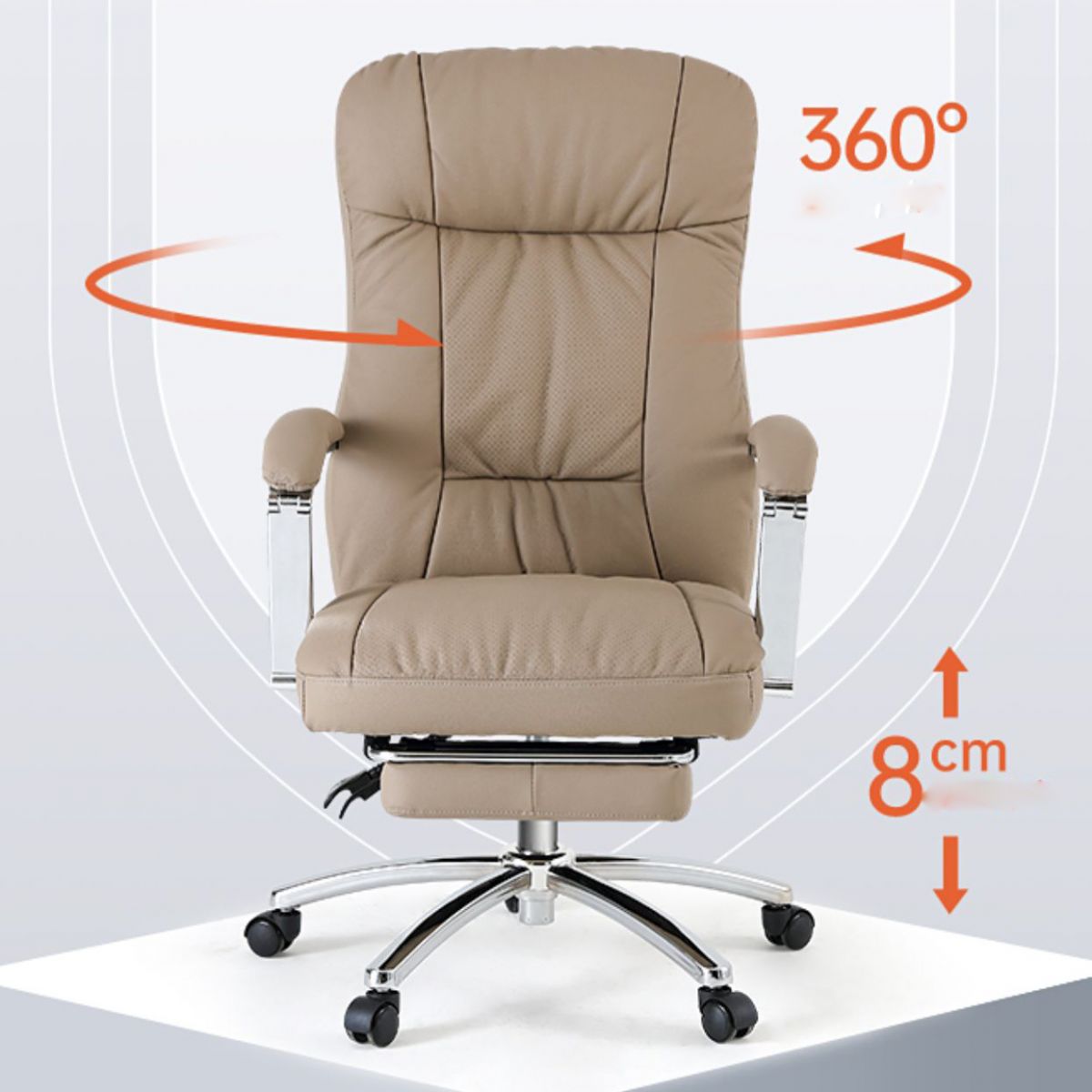 Modern Swivel Chair Adjustable Seat Height Fixed Arms Footrest Office Chair with Wheels Clearhalo 'furn' 'furn_office_chair' 'Furniture' 'Office Chairs' 'Office Furniture' 'office_chair' 1200x1200_e0068cf5-8d94-466b-8fd8-2e32227a08fd