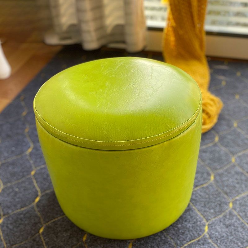 Faux Leather Ottoman Plain Round Stain Resistant Pouf Ottoman with Storage Clearhalo 'furn' 'furn_ottomans_poufs' 'Furniture' 'Living Room Furniture' 'Ottomans & Poufs' 'ottomans_poufs' 1200x1200_e00722c9-872e-46d3-8d87-877bc6c60836