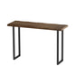 Juego de barra rectangular contemporáneo, mesa de mostrador de madera maciza de 1/3 piezas con taburetes de metal