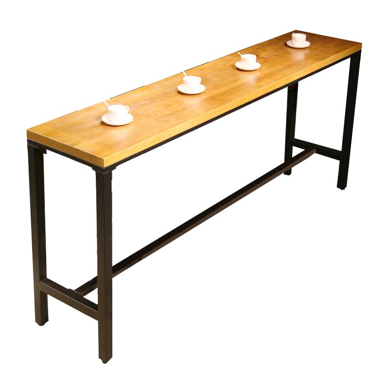 Rectangular Bar Height Table Black Legs and Metal Base Bar Table Clearhalo 'Bar Furniture' 'Bar Tables' 'bar_tables' 'furn' 'furn_bar_tables' 'Furniture' 'Kitchen & Dining Furniture' 1200x1200_e008c545-0d11-4e72-b24d-fc759e1971d2