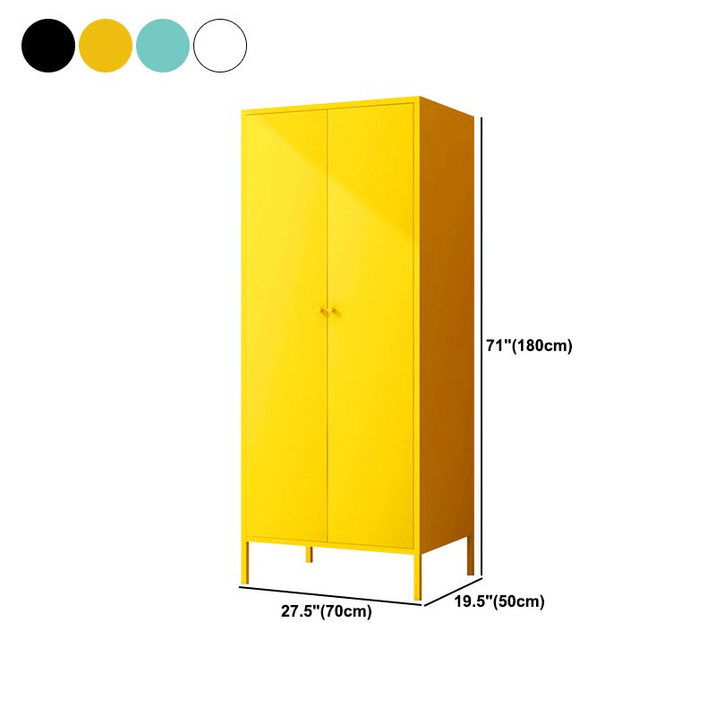 Contemporary Wardrobe Cabinet with Adjustable Shelves Steel Wardrobe Armoire Clearhalo 'Armoires & Wardrobes' 'armoires_wardrobes' 'Bedroom Furniture' 'furn' 'furn_armoires_wardrobes' 'Furniture' 1200x1200_e0098f26-79e4-4aaa-a5de-d86eb50e1b69
