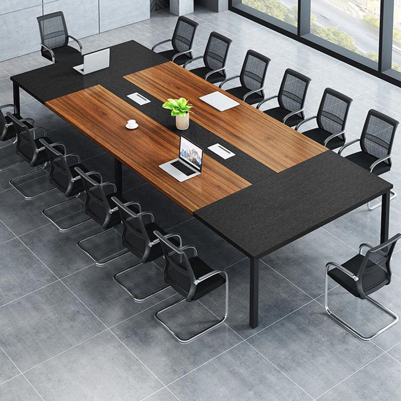 Moderna scrivania rettangolare da ufficio con gambe in metallo fabbricato scrivania in legno per casa