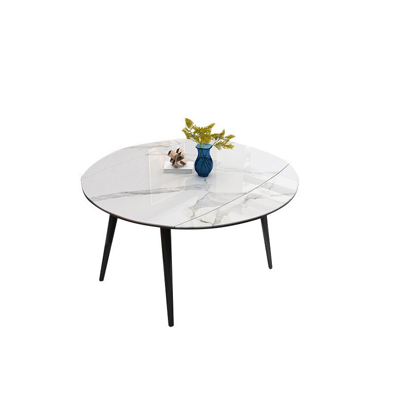 Modern 4 Legs Dining Table Stone Scalable Table for Dining Room