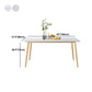 Rectangle Golden Base Dining Table Glam Stone 4 Legs Dining Table Clearhalo 'Dining Tables & Seating' 'Dining Tables' 'dining_table' 'furn' 'furn_dining_table' 'Furniture' 'Kitchen & Dining Furniture' 1200x1200_e00e42bd-bbeb-481d-aa52-a7ab3a162f3c