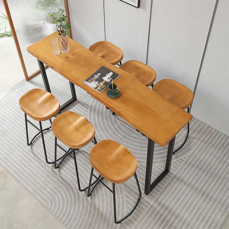 Tavolo da vino con banco in legno massiccio interno tavolo da bar per barra naturale moderna