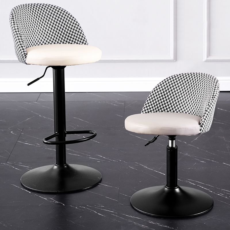 Modern Adjustable Height Stool Matte Finish Upholstered Bar Stools