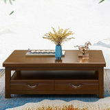 Zeitgenössisch mit Lagerschubladen rechteckig massives Holz Einer Couchtisch