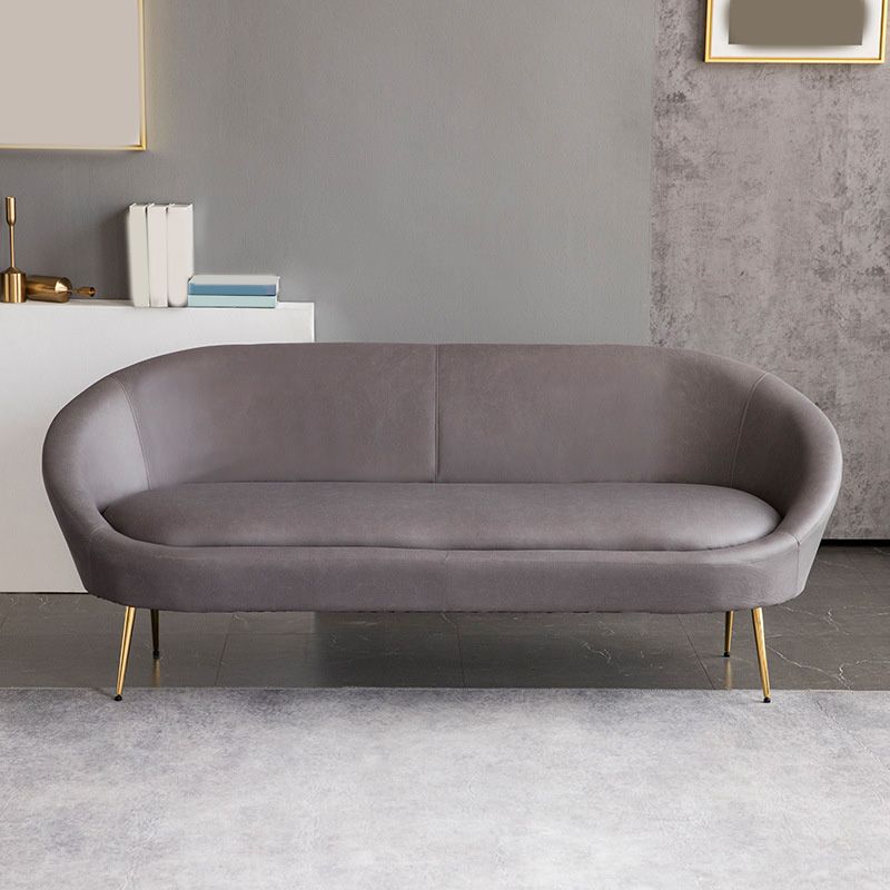 Faux Leather Sofa Mid Century Modern 30.31" High Curved Sofa Clearhalo 'furn' 'furn_sofas' 'Furniture' 'furniture_sofas' 'kitchen' 'kitchen_sofas' 'Living Room Furniture' 'Sofa' 'sofas' 1200x1200_e0141d86-a366-4c7d-910d-7d5730b91cd0