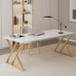 Glam -Schreibtisch Antique Finish Rechteck Computertisch mit Metallbeinen