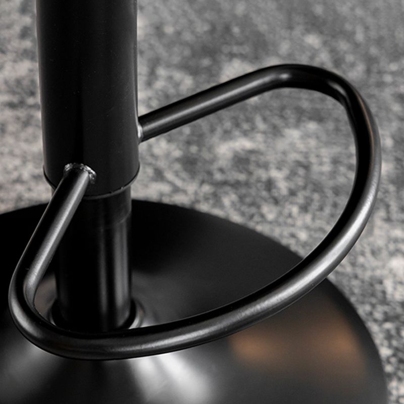 Modern Metal Stool Faux Leather Footrest Stool Adjustable Height in Matte Finish Clearhalo 'Bar Furniture' 'Bar Stools' 'bar_stools' 'furn' 'furn_bar_stools' 'Furniture' 'Kitchen & Dining Furniture' 1200x1200_e015bccf-5830-4b4b-9d6b-252262a59026