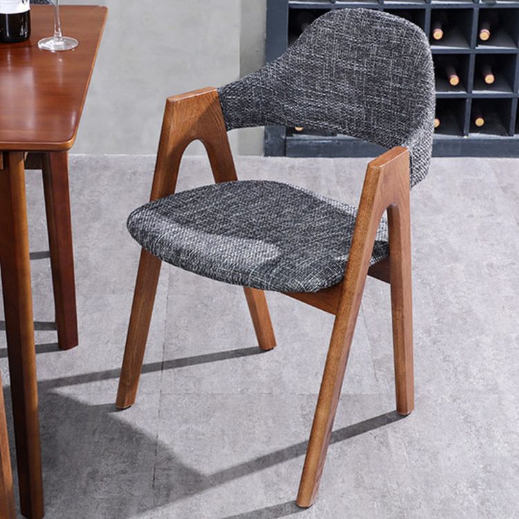 Scandinavian Rubberwood Open Arm Chair Upholstered Dining Chair with Wood Legs Clearhalo ' kitchen&dining_furn' 'Dining Chairs' 'Dining Tables & Seating' 'dining_chair' 'furn' 'furn_dining_chair' 'Furniture' 'furniture_dining_chair' 'Kitchen & Dining Furniture' 'kitchen' 1200x1200_e01684e9-c645-41a7-8346-bf5b3d8a7e5e