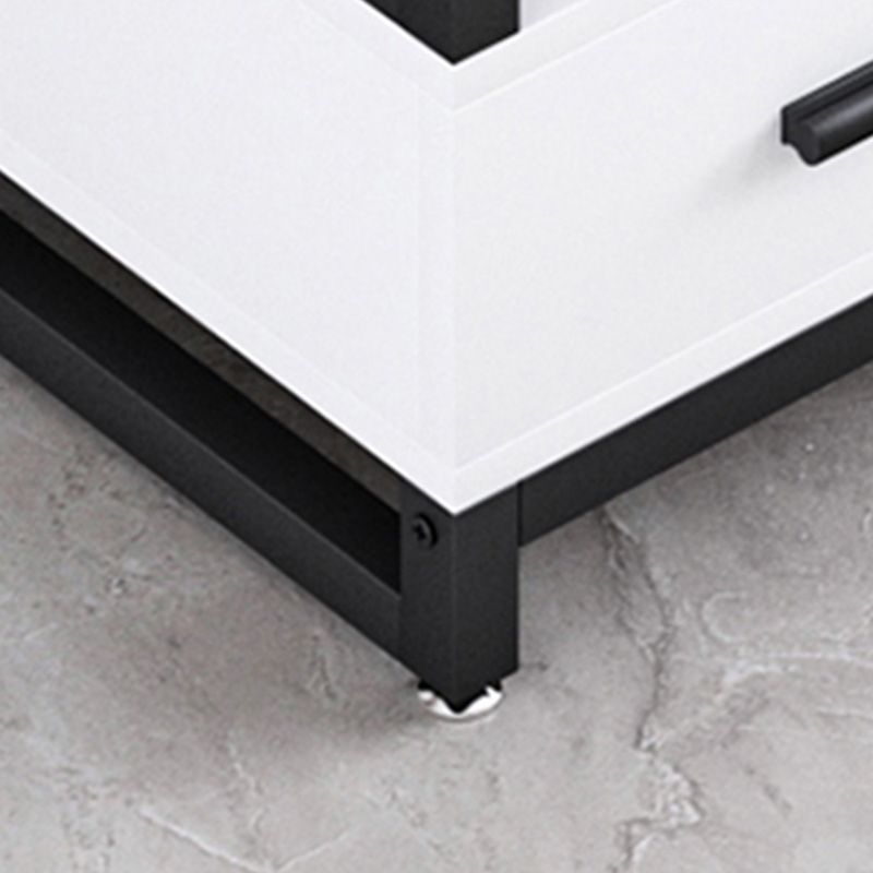 1ドロワー1シェルフエンドテーブルモダン21.65 "背の高い石のサイドテーブル