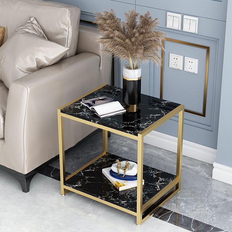 Contemporary Faux Marble Accent Table Nightstand 19.7" Tall Bed Nightstand Clearhalo 'Bedroom Furniture' 'furn' 'furn_night_stand' 'Furniture' 'night_stand' 'Nightstands' 1200x1200_e0178701-11b1-486c-8cc0-c96308432556