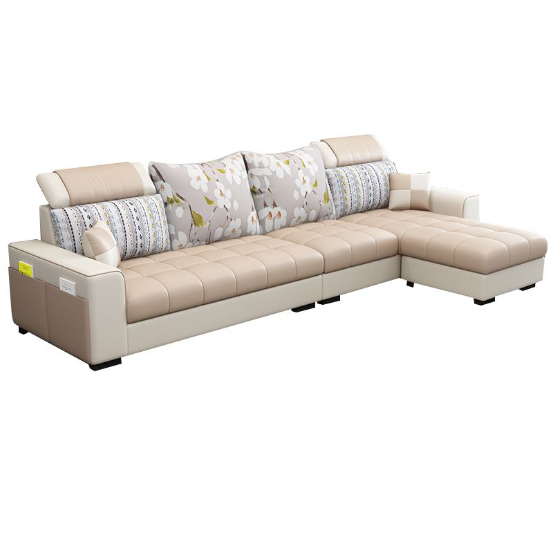 106.3"D x 57"W x 35.43"H Square Arm Sectionals, Modern High Back Sofa with Storage Clearhalo 'furn' 'furn_sectionals' 'Furniture' 'furniture_sectionals' 'kitchen' 'kitchen_sectionals' 'Living Room Furniture' 'Sectionals' 1200x1200_e0179e2d-6149-475d-959f-a19072f11077