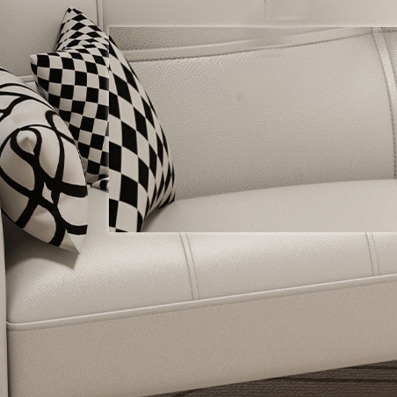 Getufte split-back zitplaat lederen vierkante armbank met kussens