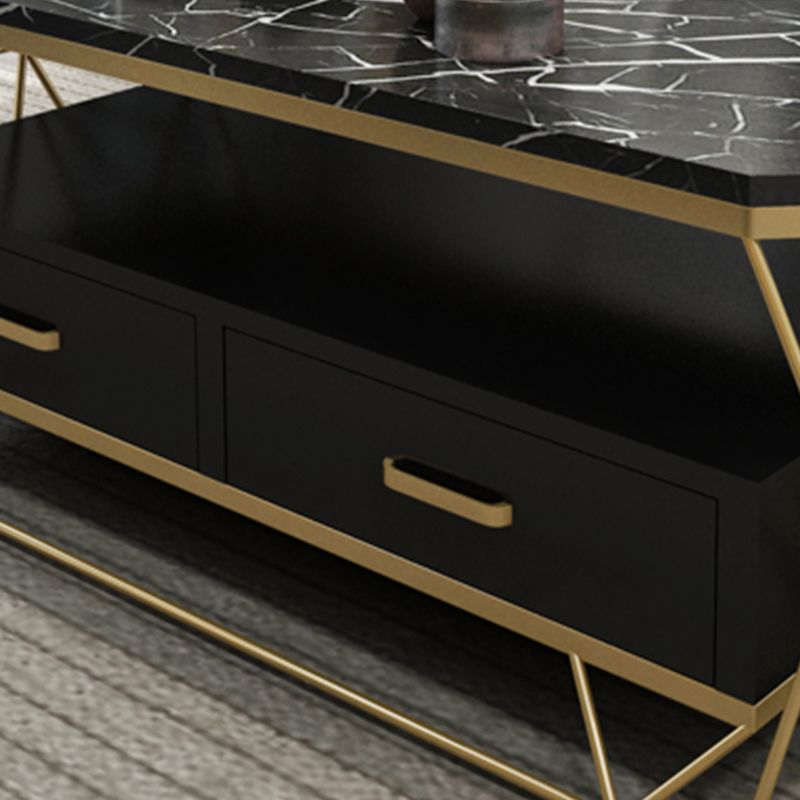 Cadre contemporain avec table basse rectangulaire simple à tiroir