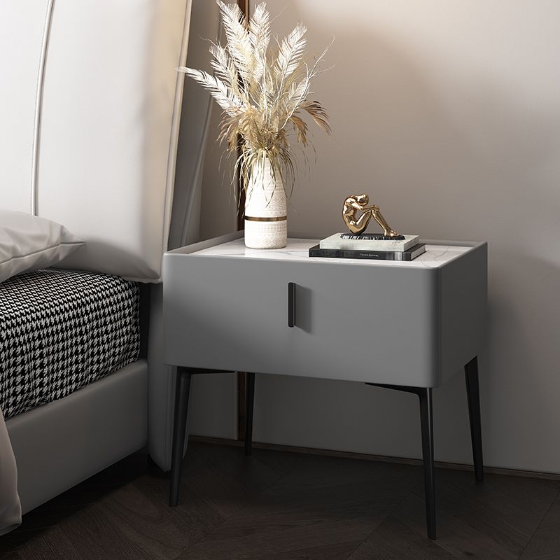 Mesa de mesa de acento de madera maciza de 20 "de altura con cajón