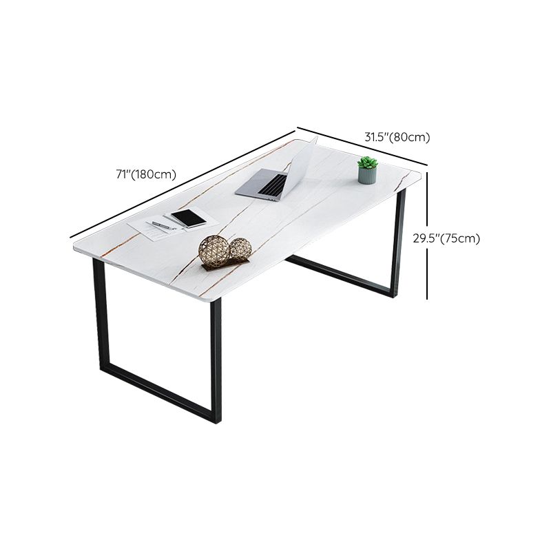 Rectangular Office Desk with Metal Legs Marble Mirrored Writing Desk Clearhalo 'furn' 'furn_office_desk' 'Furniture' 'Office Desks' 'Office Furniture' 'office_desk' 1200x1200_e01bf1ac-e050-4c78-810d-30051c34be75