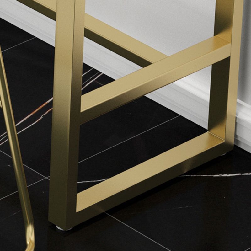 Mesa de bar rectangular estilo Glam, mesa de comedor de barra fija con reposapiés