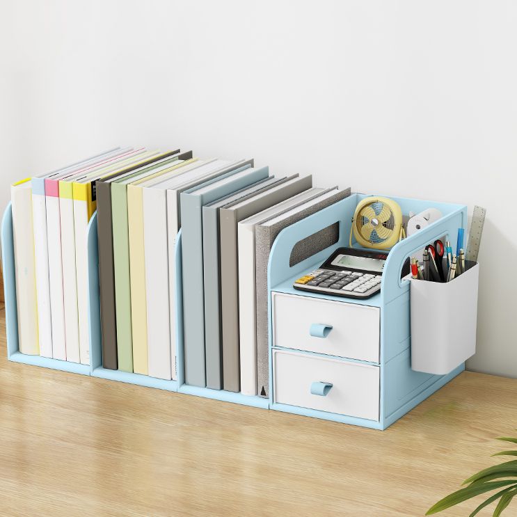 Modern Standard Plastic Bookcase Closed Back Bookshelf for Desk