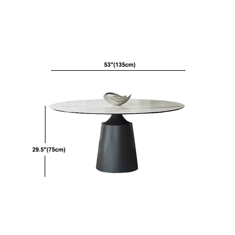 Modern Sintered Stone Dining Table Round Dining Room Table with Pedestal Base Clearhalo 'Dining Tables & Seating' 'Dining Tables' 'dining_table' 'furn' 'furn_dining_table' 'Furniture' 'furniture_dining_table' 'Kitchen & Dining Furniture' 'kitchen' 'kitchen_dining_table' 1200x1200_e01dab4a-51f1-445b-b91c-9612f0d9b8c6