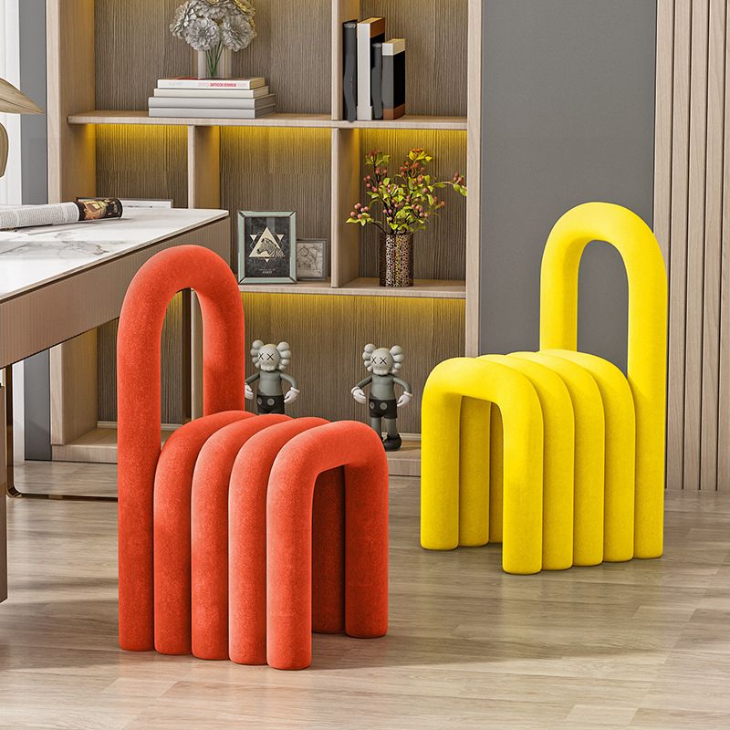 Contemporary Velvet Armless Dining Chairs Metal Dining Chair for Home Use Clearhalo 'Dining Chairs' 'Dining Tables & Seating' 'dining_chair' 'furn' 'furn_dining_chair' 'Furniture' 'Kitchen & Dining Furniture' 1200x1200_e02044e2-c73b-4b89-88c4-a8375c66f589