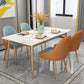 Scandinavian Style Sintered Stone Dining Table Set White Rectangle Home Use Dining Set Clearhalo 'Dining Room Sets' 'Dining Tables & Seating' 'dining_room_set' 'furn' 'furn_dining_room_set' 'Furniture' 'furniture_dining_room_set' 'Kitchen & Dining Furniture' 'kitchen&dining_furn' 'kitchen' 1200x1200_e020aa03-9656-4bcb-ade0-be66eb95deb7